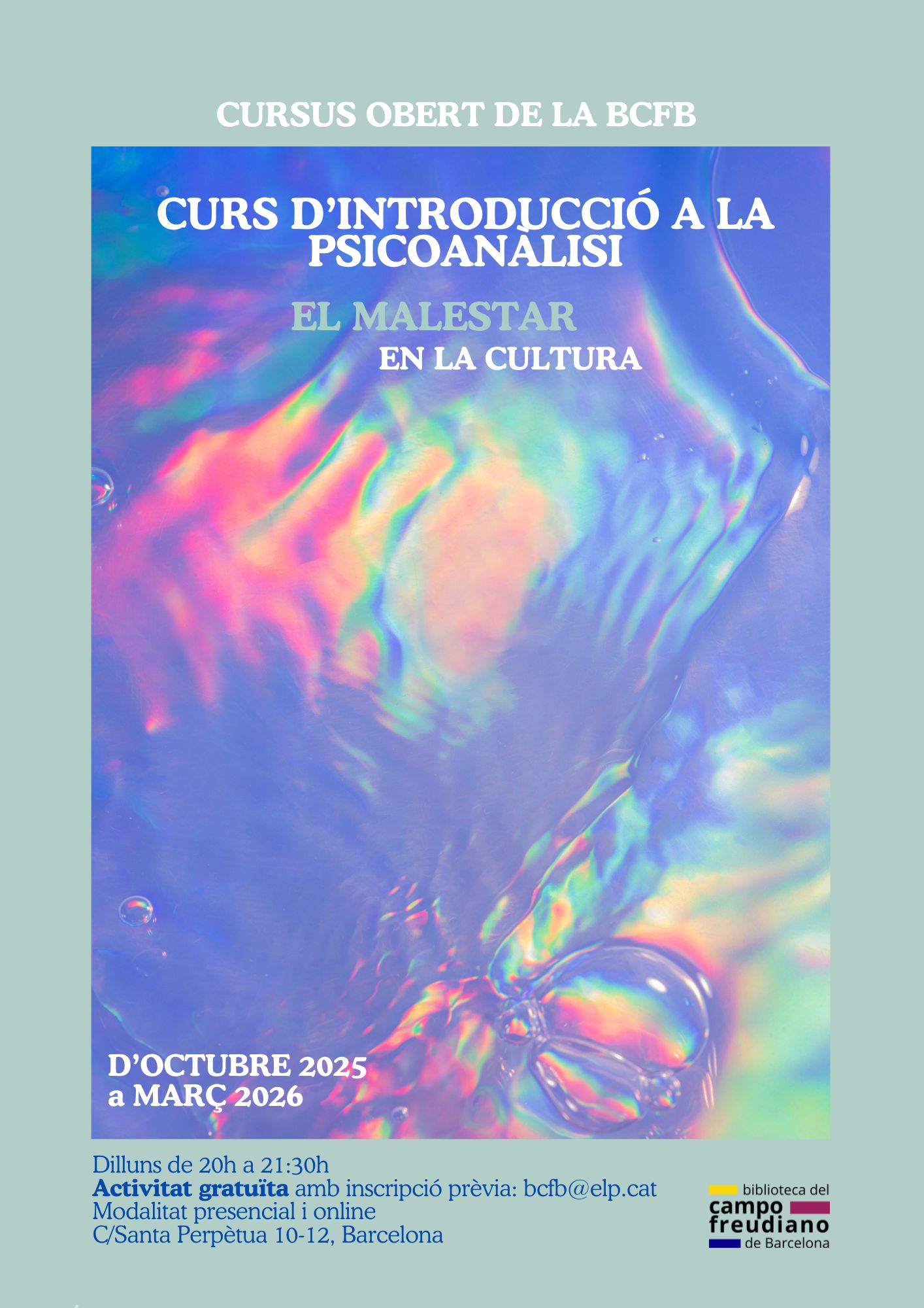 CURS D'INTRODUCCIÓ A LA PSICOANÀLISI · CURSUS Obert de la BCFB
