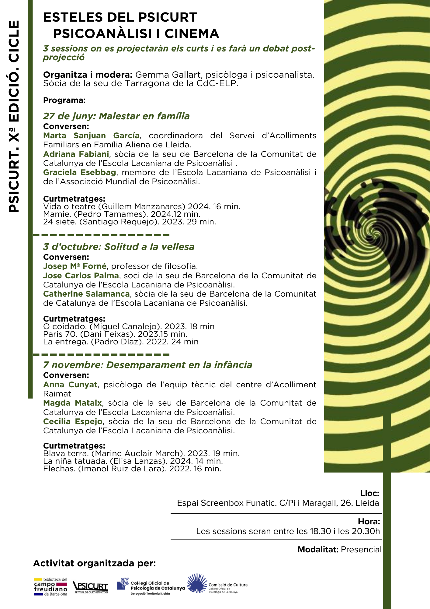 Cicle de psicoanàlisi i cinema: Esteles del Psicurt, Lleida